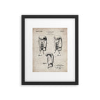 Boxing Gloves Patent - Boxer Trainer Coach Gym Art - Antique Framed Art Print Gallery Image 6