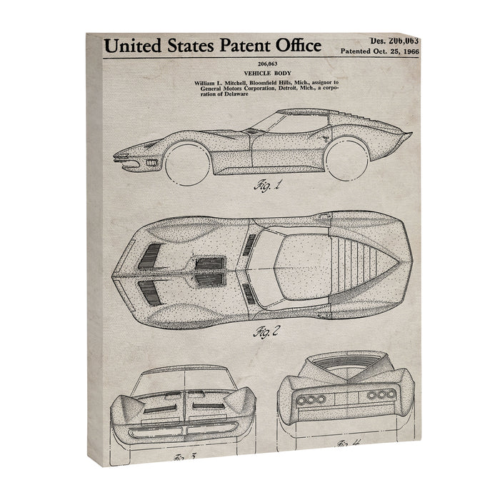 Classic Car Patent - American Car Art - Antique Canvas Print Gallery Image 1