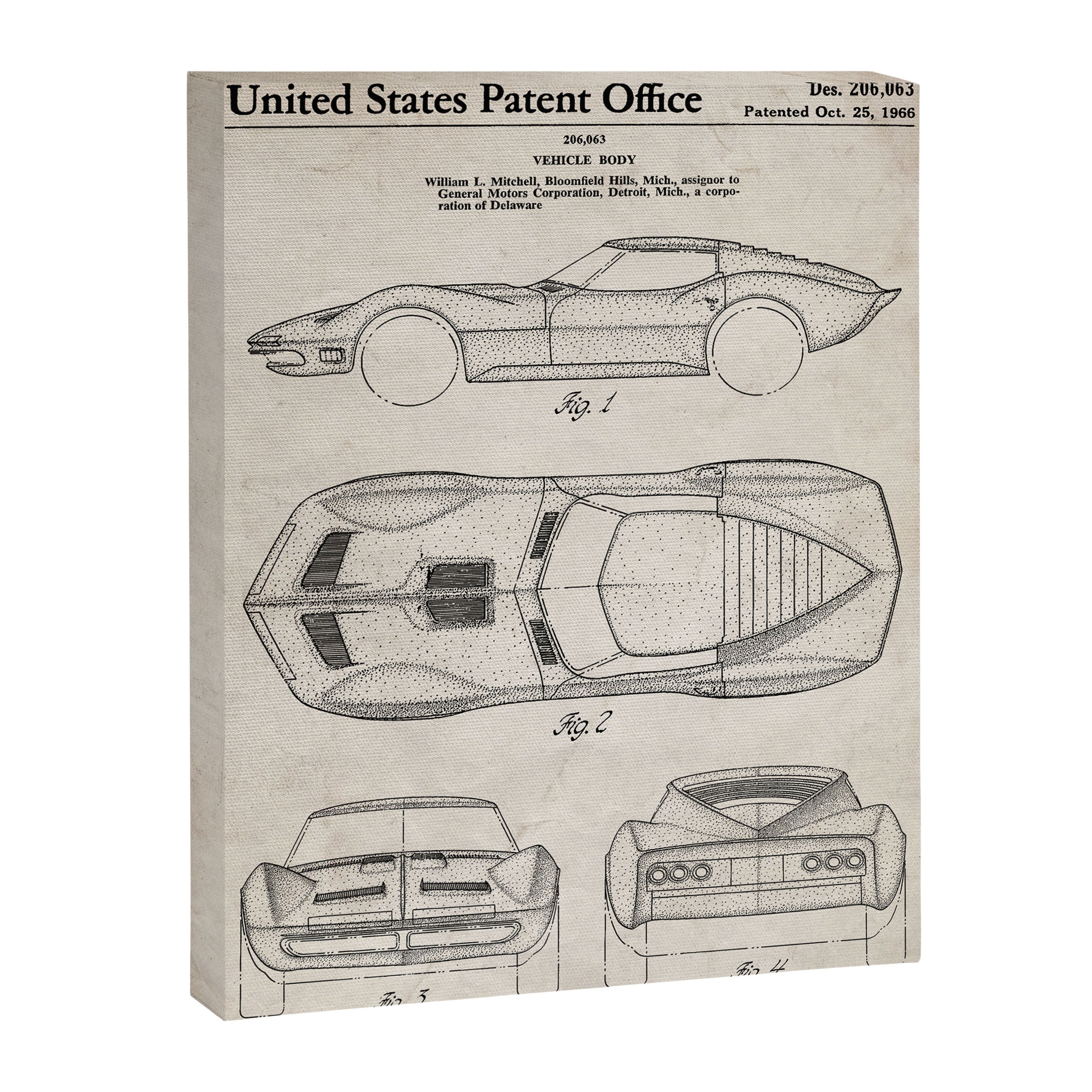 Classic Car Patent - American Car Art - Antique Canvas Print Gallery Image 8