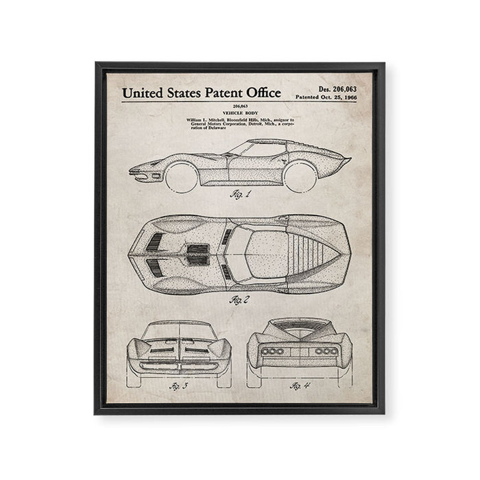 Classic Car Patent - American Car Art - Antique Framed Canvas Print Gallery Image 1