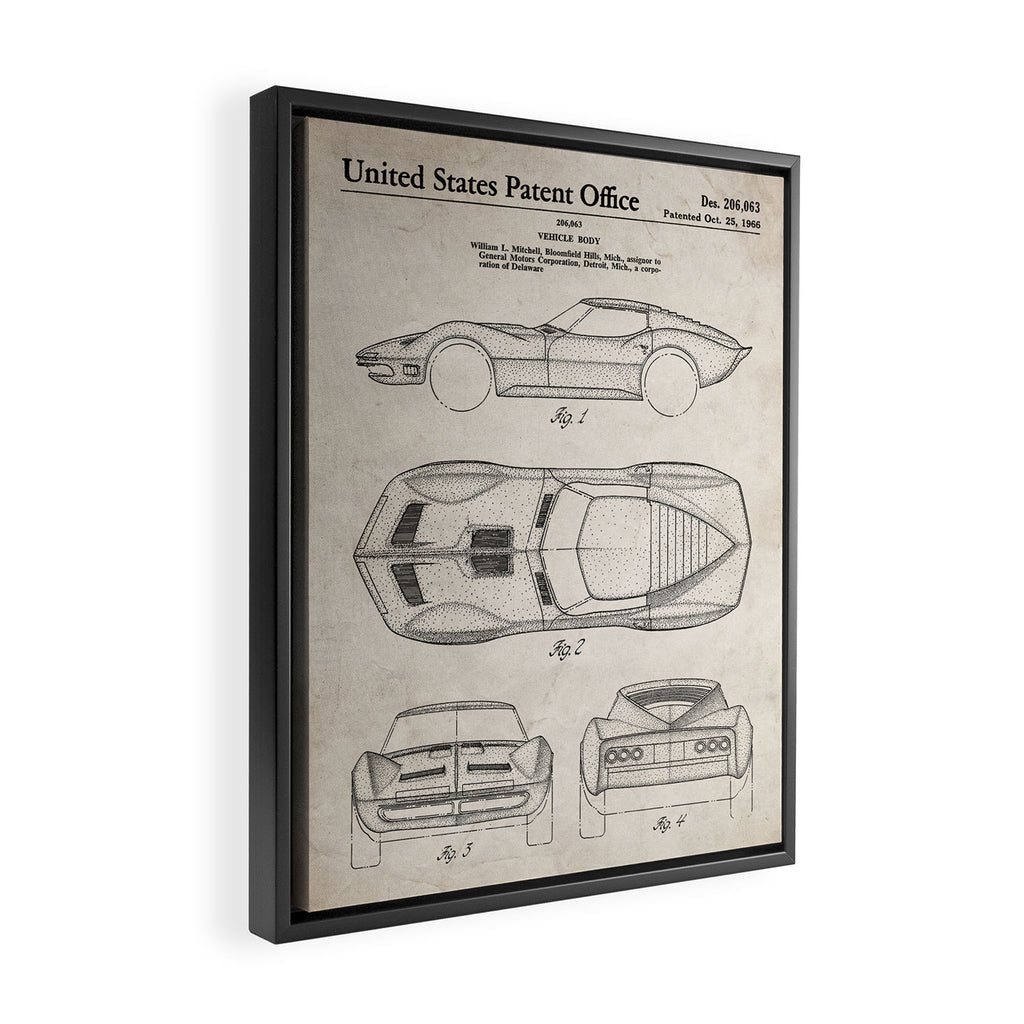 Classic Car Patent - American Car Art - Antique Framed Canvas Print Gallery Image 2