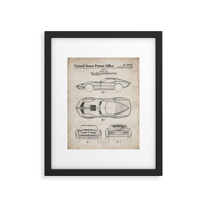 Classic Car Patent - American Car Art - Antique Framed Art Print Gallery Image 1