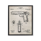 Colt Pistol Patent - Browning 1911 Colt Art - Antique Framed Canvas Print Gallery Image 8