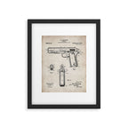 Colt Pistol Patent - Browning 1911 Colt Art - Antique Framed Art Print Gallery Image 4