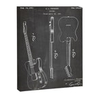 Electric Guitar Patent - Guitar Player Art - Black Chalkboard Canvas Print Gallery Image 8