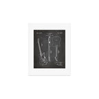 Electric Guitar Patent - Guitar Player Art - Black Chalkboard Art Print Gallery Image 1