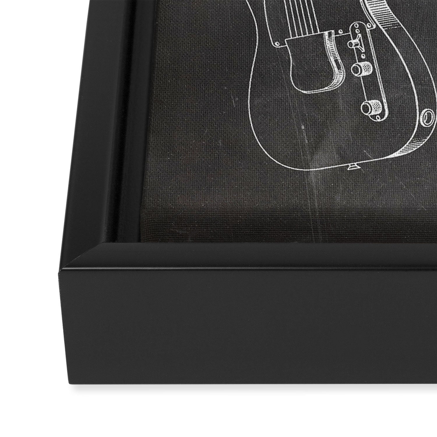 Electric Guitar Patent - Guitar Player Art - Black Chalkboard Framed Canvas Print Gallery Image 3