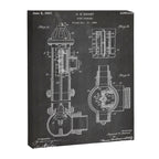 Fire Hydrant Patent - Fireman Fire House Art - Black Chalkboard Canvas Print Gallery Image 8