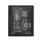 Fire Hydrant Patent - Fireman Fire House Art - Black Chalkboard Framed Canvas Print Gallery Image 8