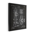 Fire Hydrant Patent - Fireman Fire House Art - Black Chalkboard Framed Canvas Print Gallery Image 2