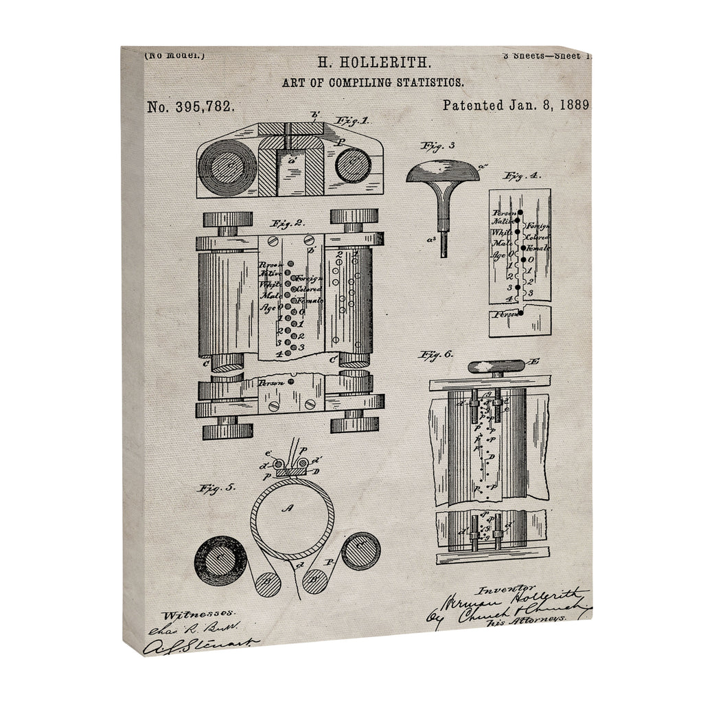 First Computer Patent - Technology Art - Antique Canvas Print Gallery Image 8