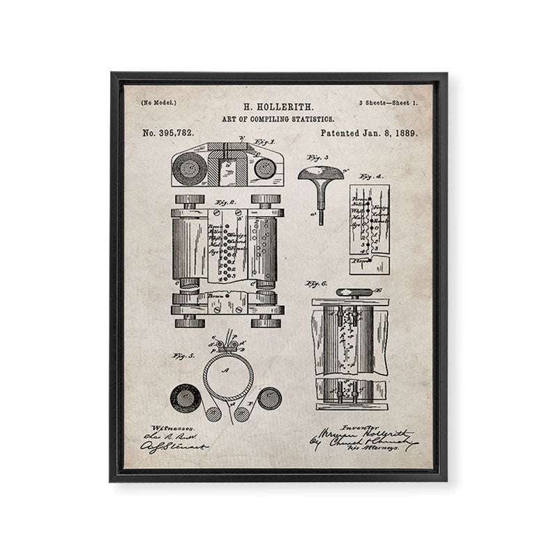 First Computer Patent - Technology Art - Antique Framed Canvas Print Gallery Image 8