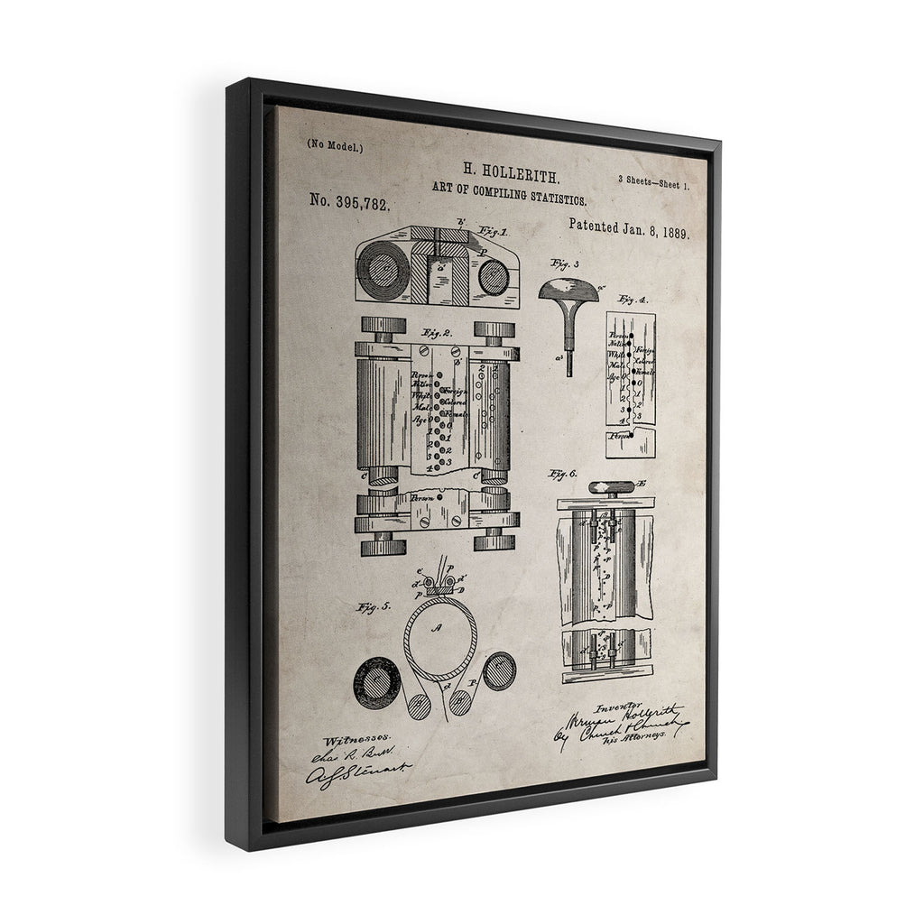 First Computer Patent - Technology Art - Antique Framed Canvas Print Gallery Image 2