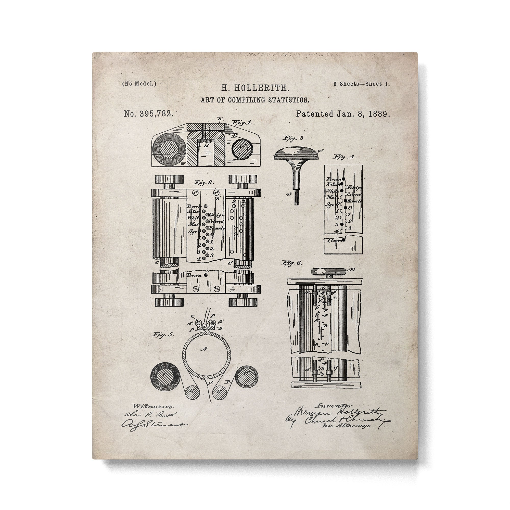 First Computer Patent - Technology Art - Antique Metal Print Gallery Image 6