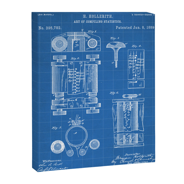 First Computer Patent - Technology Art - Blueprint Canvas Print Gallery Image 1