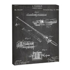 Fishing Rod Patent - Fishing Art - Black Chalkboard Canvas Print Gallery Image 8