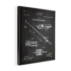 Fishing Rod Patent - Fishing Art - Black Chalkboard Framed Canvas Print Gallery Image 2