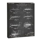 Fly Fishing Patent - Fisherman Art - Black Chalkboard Canvas Print Gallery Image 8