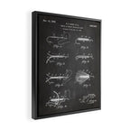 Fly Fishing Patent - Fisherman Art - Black Chalkboard Framed Canvas Print Gallery Image 2