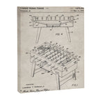 Foosball Table Patent - Foosball Player Game Room Art - Antique Canvas Print Gallery Image 8