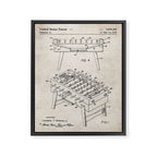 Foosball Table Patent - Foosball Player Game Room Art - Antique Framed Canvas Print Gallery Image 8