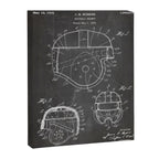 Football Helmet Patent - Football Art - Black Chalkboard Canvas Print Gallery Image 8