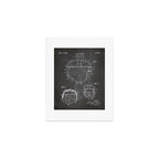Football Helmet Patent - Football Art - Black Chalkboard Art Print Gallery Image 1