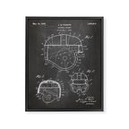 Football Helmet Patent - Football Art - Black Chalkboard Framed Canvas Print Gallery Image 8