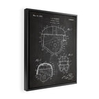 Football Helmet Patent - Football Art - Black Chalkboard Framed Canvas Print Gallery Image 2