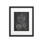 Football Helmet Patent - Football Art - Black Chalkboard Framed Art Print Gallery Image 4