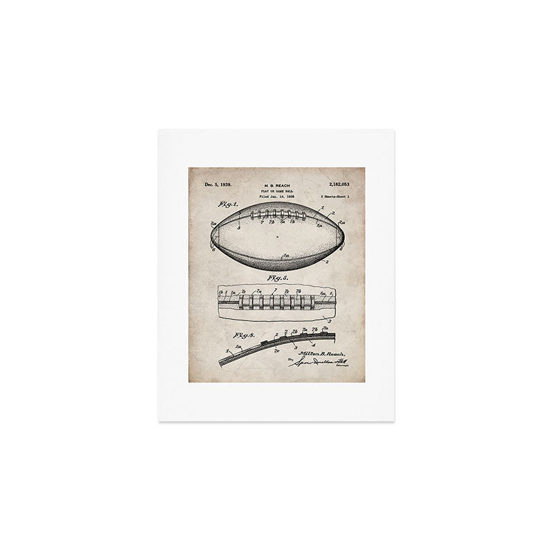 Football Patent - American Football Art - Antique Art Print Gallery Image 1