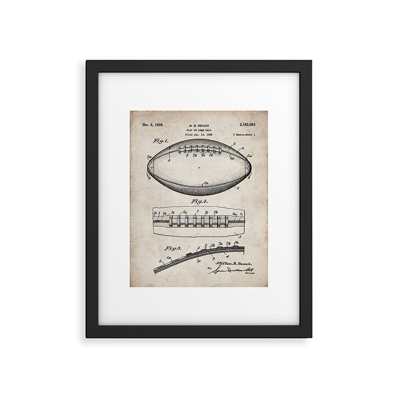Football Patent - American Football Art - Antique Framed Art Print Gallery Image 6