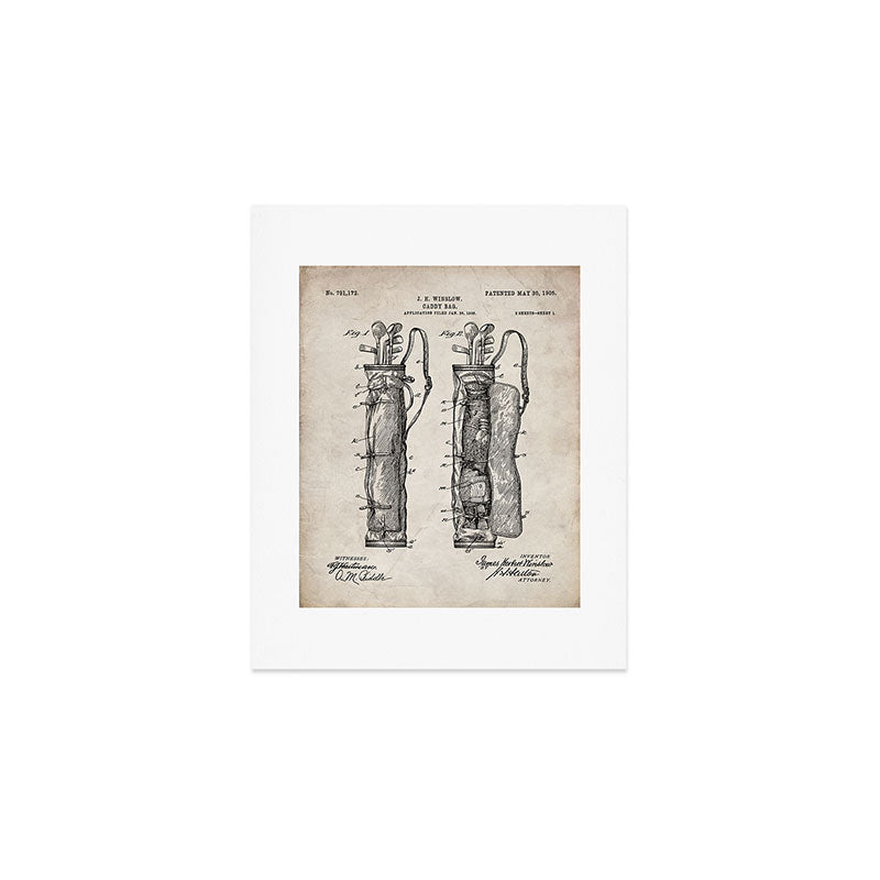 Golf Bag Patent - Caddy Art - Antique Art Print Gallery Image 1