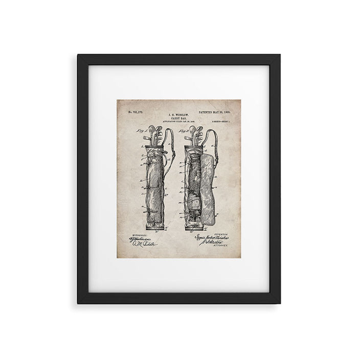 Golf Bag Patent - Caddy Art - Antique Framed Art Print Gallery Image 1