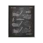 Golf Clubs Patent - Golfing Art - Black Chalkboard Framed Canvas Print Gallery Image 8