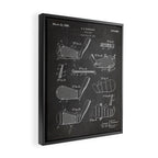 Golf Clubs Patent - Golfing Art - Black Chalkboard Framed Canvas Print Gallery Image 2