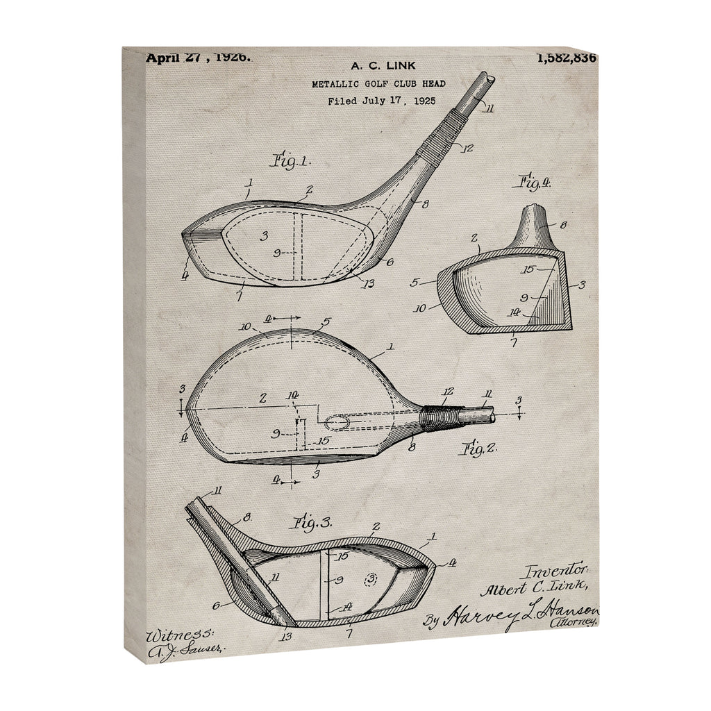 Golf Driver Patent - Golf Art - Antique Canvas Print Gallery Image 8