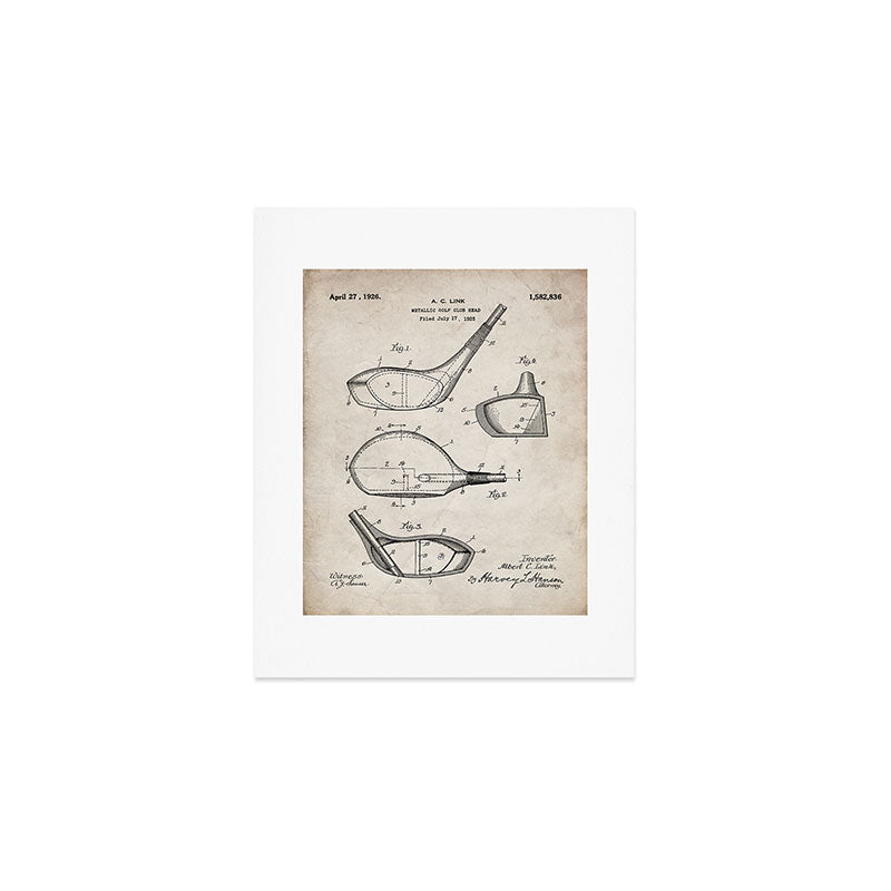 Golf Driver Patent - Golf Art - Antique Art Print Gallery Image 1