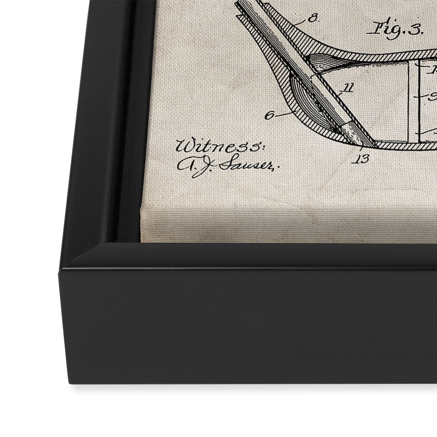 Golf Driver Patent - Golf Art - Antique Framed Canvas Print Gallery Image 3