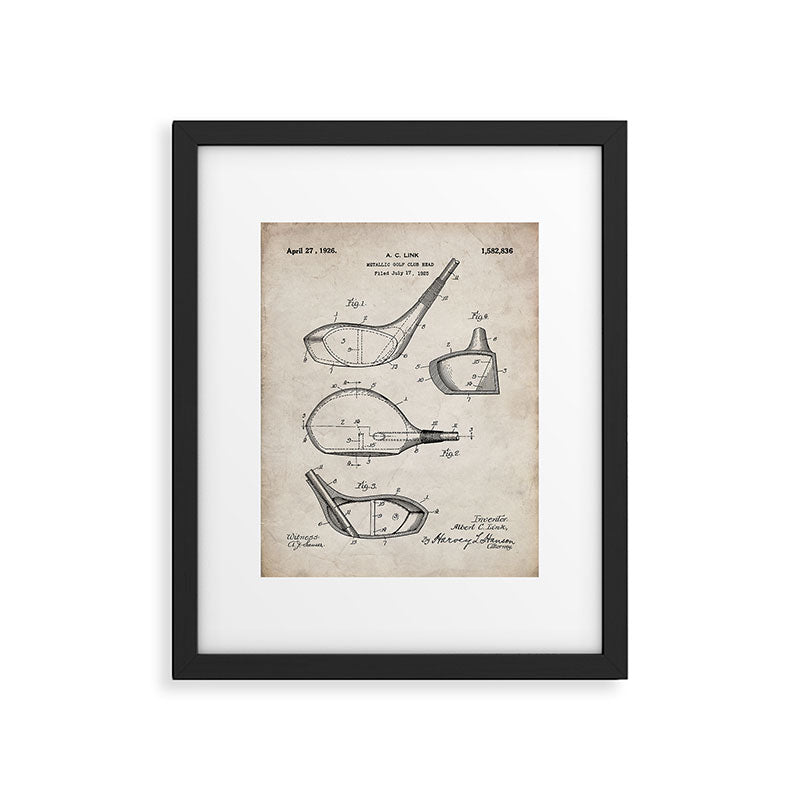 Golf Driver Patent - Golf Art - Antique Framed Art Print Gallery Image 6