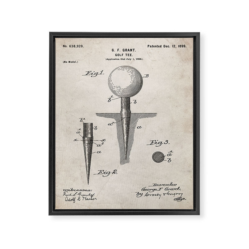 Golf Tee Patent - Golfing Tee Art - Antique Framed Canvas Print Gallery Image 8