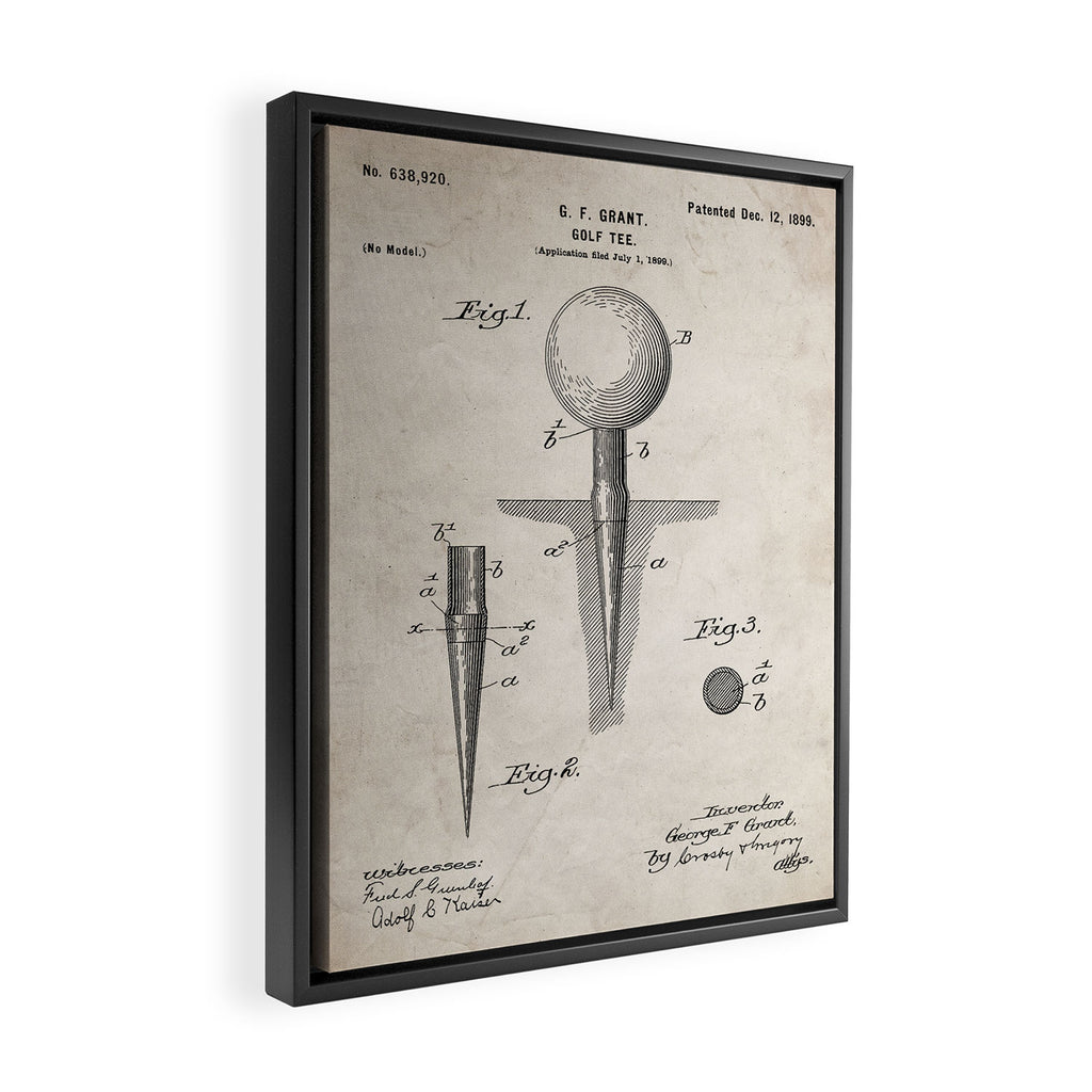 Golf Tee Patent - Golfing Tee Art - Antique Framed Canvas Print Gallery Image 2