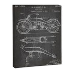 Harley Motorcycle Patent - Harley Bike Art - Black Chalkboard Canvas Print Gallery Image 8
