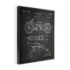 Harley Motorcycle Patent - Harley Bike Art - Black Chalkboard Framed Canvas Print Gallery Image 2