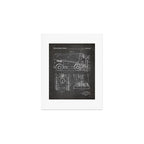 Ice Hockey Patent - Hockey Player Coach Team Art - Black Chalkboard Art Print Gallery Image 1