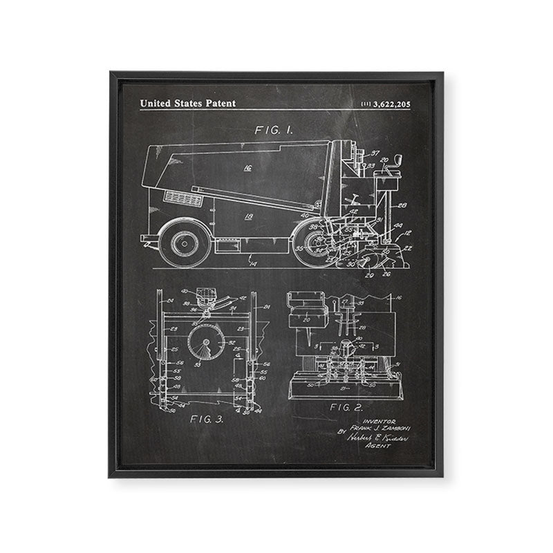 Ice Hockey Patent - Hockey Player Coach Team Art - Black Chalkboard Framed Canvas Print Gallery Image 8