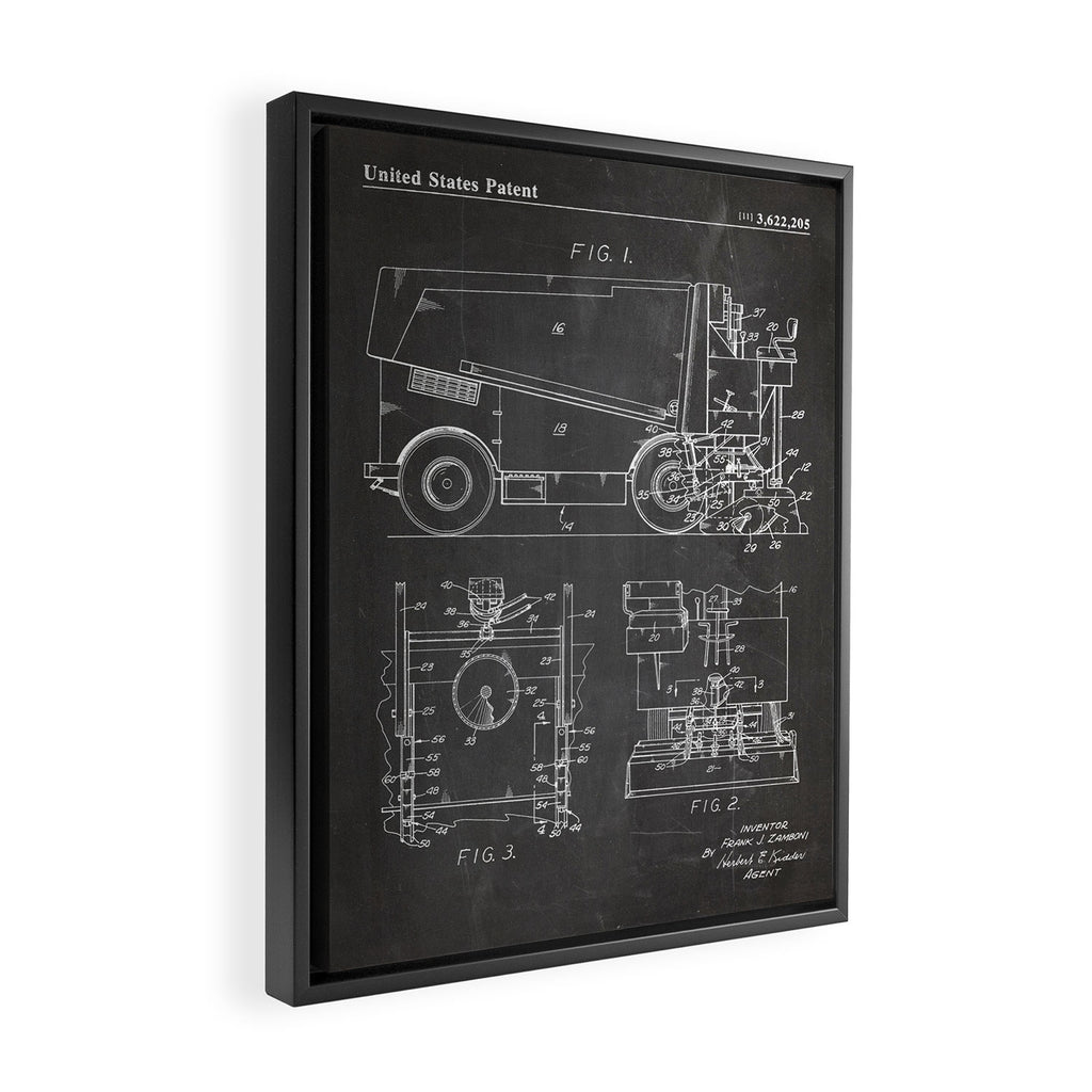 Ice Hockey Patent - Hockey Player Coach Team Art - Black Chalkboard Framed Canvas Print Gallery Image 2