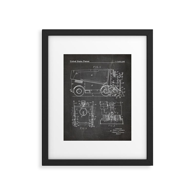 Ice Hockey Patent - Hockey Player Coach Team Art - Black Chalkboard Framed Art Print Gallery Image 6