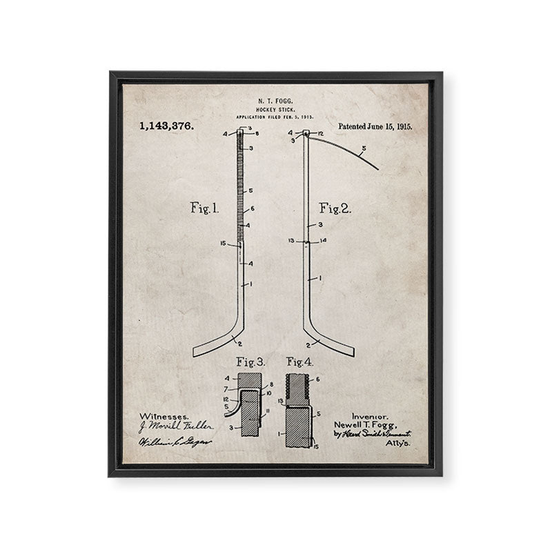 Ice Hockey Stick Patent - Ice Hockey Art - Antique Framed Canvas Print Gallery Image 8