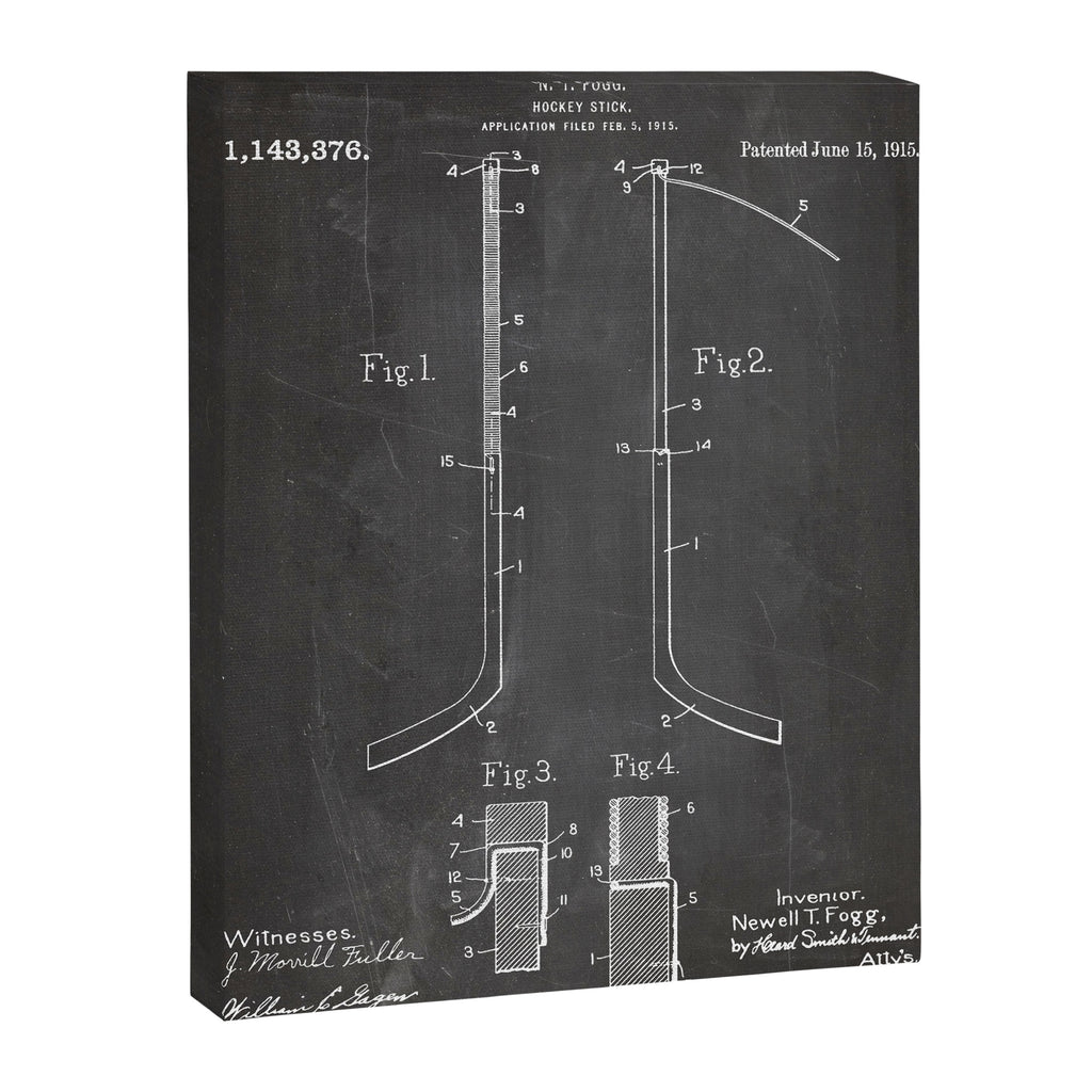 Ice Hockey Stick Patent - Ice Hockey Art - Black Chalkboard Canvas Print Gallery Image 8